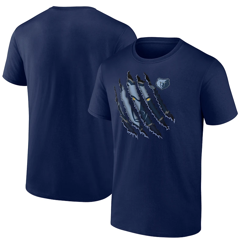 T-shirt bleu marine pour homme, demi-terrain offensif des Memphis Grizzlies