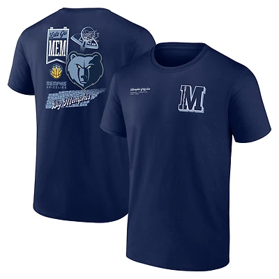 Men's  Navy Memphis Grizzlies Split Zone T-Shirt