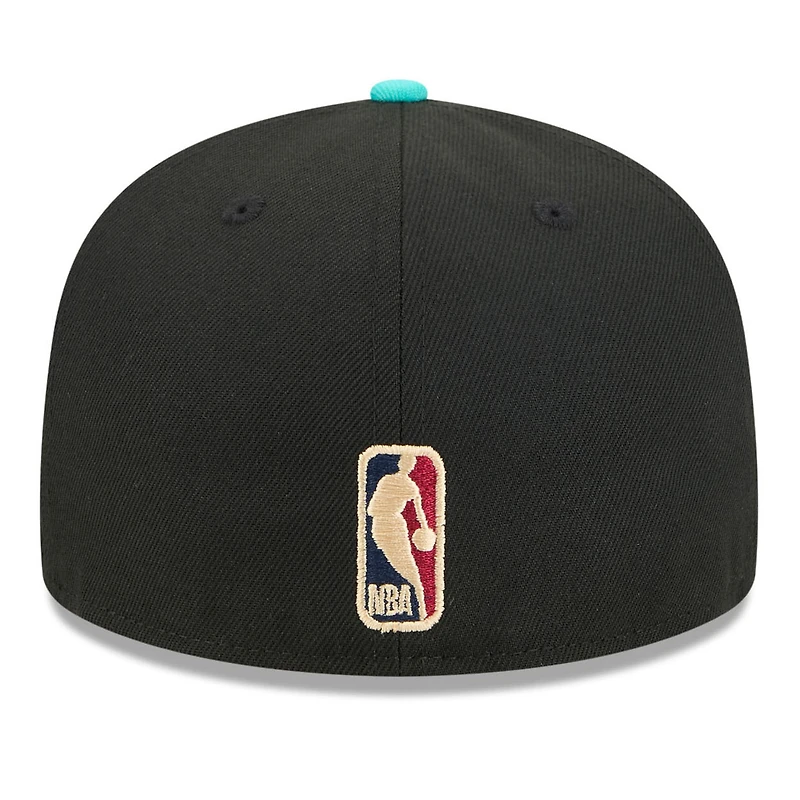 Casquette ajustée New Era 59FIFTY pour homme, noire et turquoise, Memphis Grizzlies, édition classique 2025/26