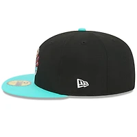 Casquette ajustée New Era 59FIFTY pour homme, noire et turquoise, Memphis Grizzlies, édition classique 2025/26