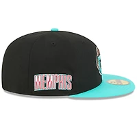 Men's New Era Black/Turquoise Memphis Grizzlies 2025/26 Classic Edition Jersey Hook 59FIFTY Fitted Hat