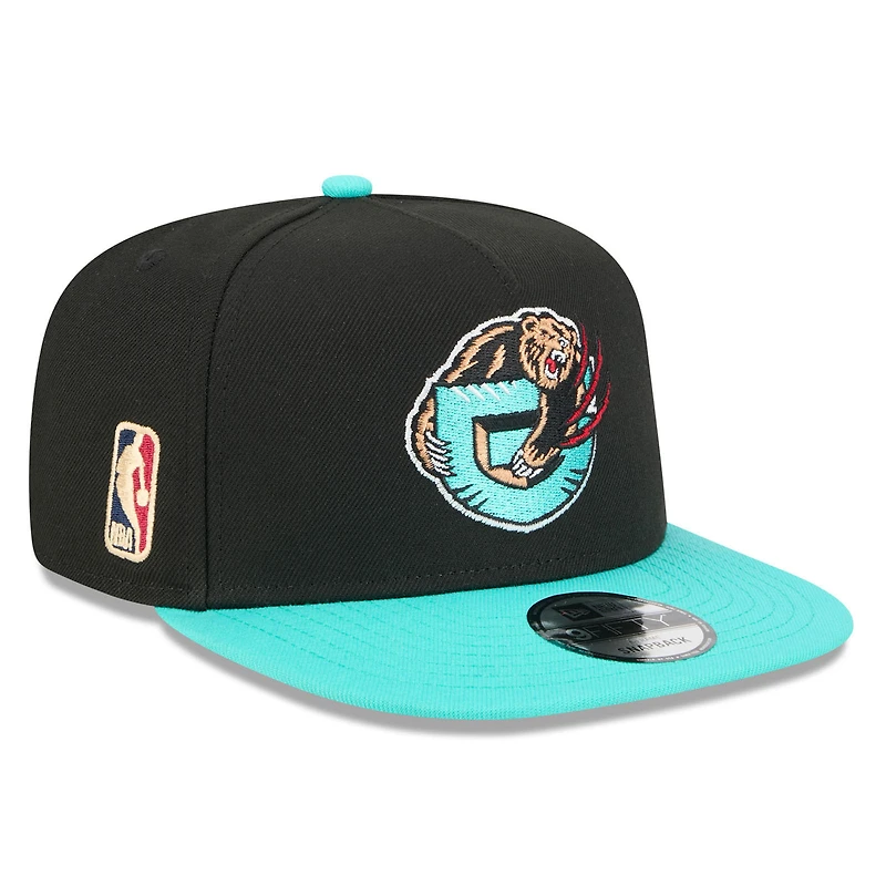 Casquette snapback New Era 9FIFTY pour homme, noire et turquoise, Memphis Grizzlies, édition classique 2025/26.