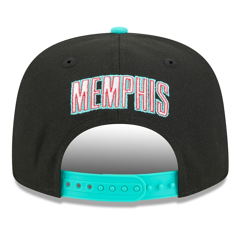Men's New Era Black/Turquoise Memphis Grizzlies 2025/26 Classic Edition Jersey Hook A-Frame 9FIFTY Snapback Hat