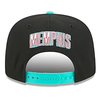 Men's New Era Black/Turquoise Memphis Grizzlies 2025/26 Classic Edition Jersey Hook A-Frame 9FIFTY Snapback Hat