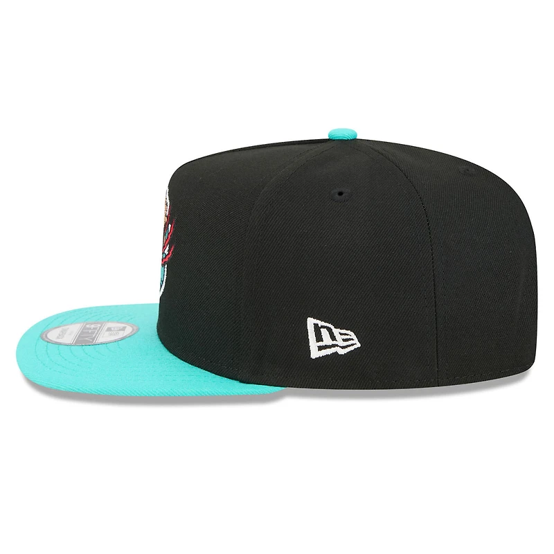 Men's New Era Black/Turquoise Memphis Grizzlies 2025/26 Classic Edition Jersey Hook A-Frame 9FIFTY Snapback Hat