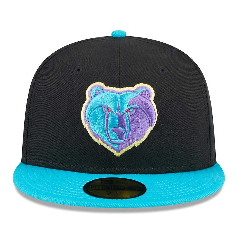 Men's New Era Black/Turquoise Memphis Grizzlies Arcade Scheme 59FIFTY Fitted Hat
