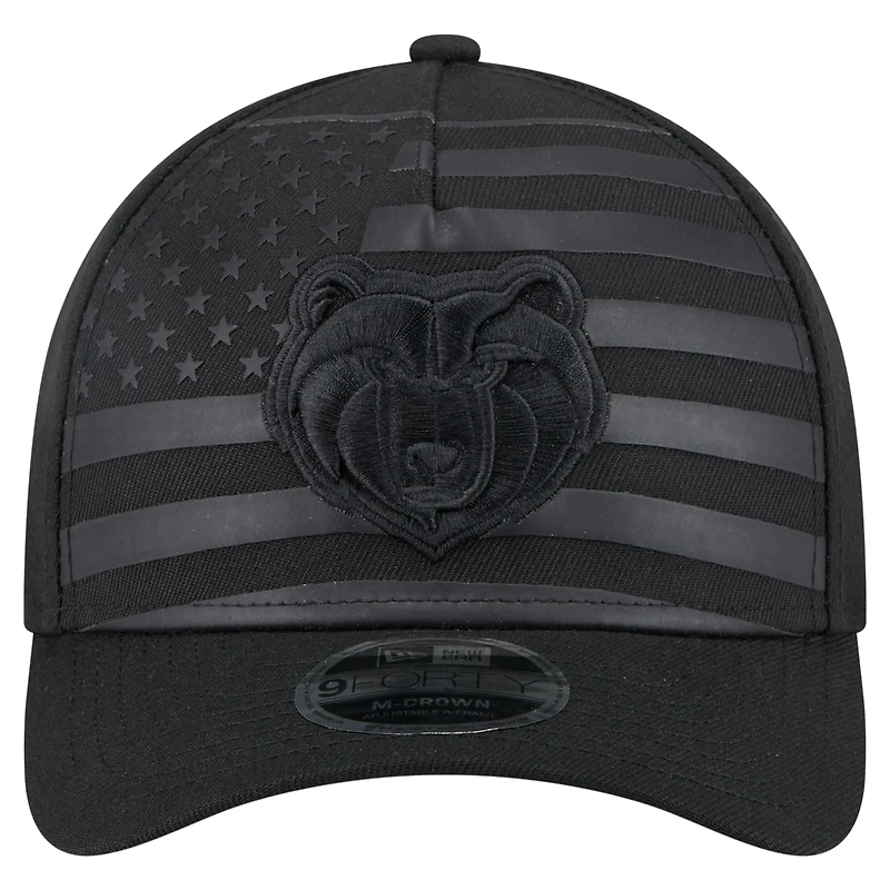 Men's New Era  Black Memphis Grizzlies Game Day Flag A-Frame 9FORTY Adjustable Hat