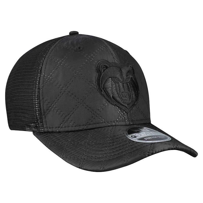 Men's New Era Black Memphis Grizzlies Quilted 9SEVENTY Trucker Adjustable Hat