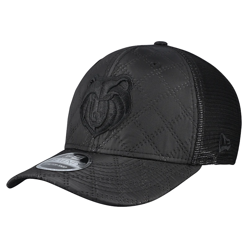 Men's New Era Black Memphis Grizzlies Quilted 9SEVENTY Trucker Adjustable Hat