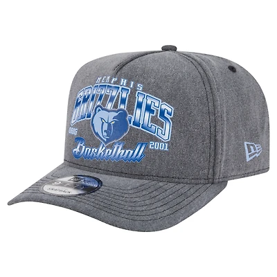 Men's New Era  Charcoal Memphis Grizzlies Throwback Washed Pre-Curved 9FIFTY Snapback Hat