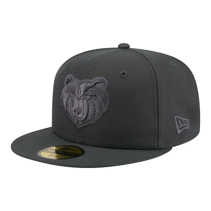 Men's New Era  Charcoal Memphis Grizzlies Tonal Color Pack 59FIFTY Fitted Hat