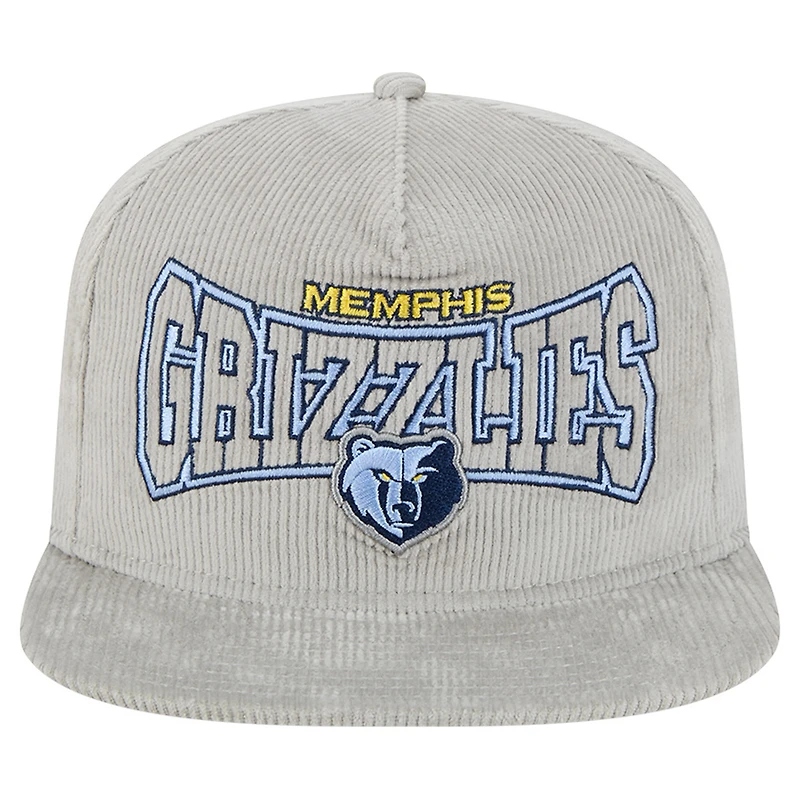 Casquette snapback de golf en velours côtelé Memphis Grizzlies grise New Era pour homme