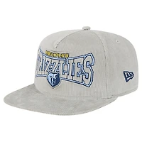 Casquette snapback de golf en velours côtelé Memphis Grizzlies grise New Era pour homme