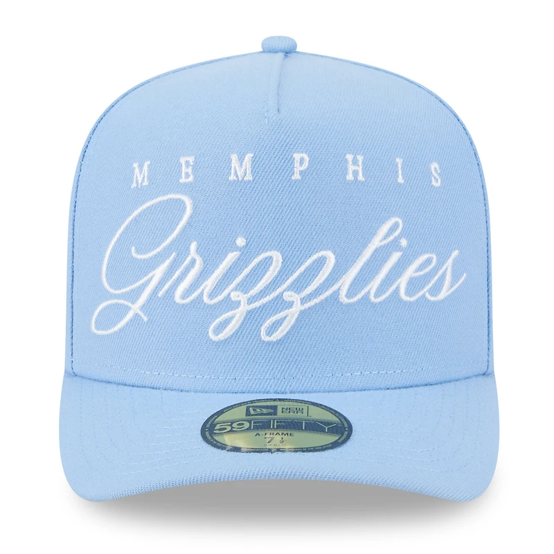 Casquette ajustée New Era 59FIFTY bleu clair pour homme, Memphis Grizzlies, NBA Draft 2025