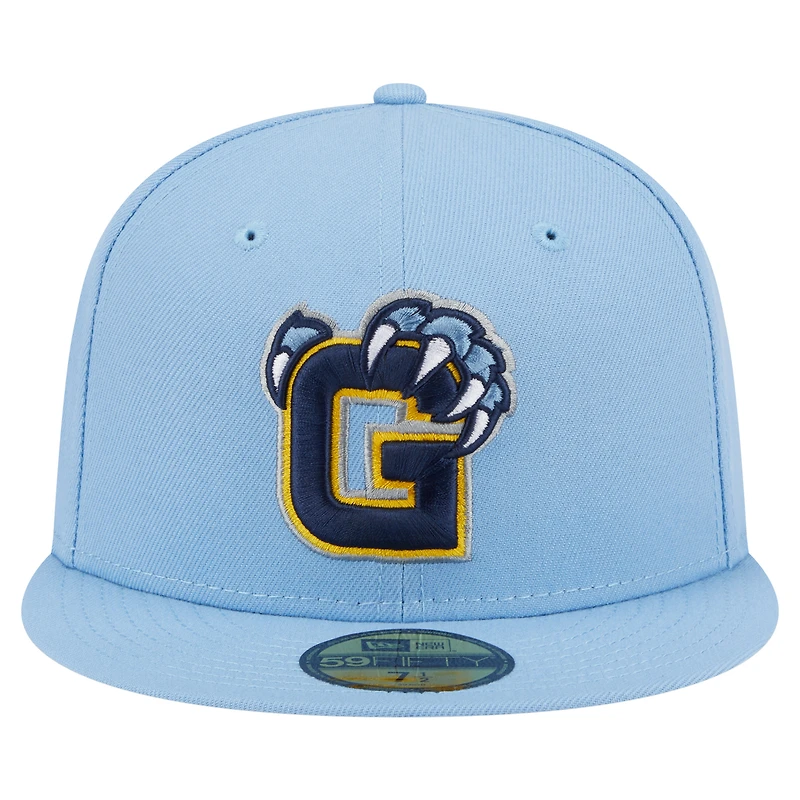 Casquette ajustée New Era Deceptor 59FIFTY bleu clair pour homme des Memphis Grizzlies
