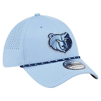 Casquette New Era bleu clair Memphis Grizzlies Featherweight Poly Rope Flex 39Thirty pour homme