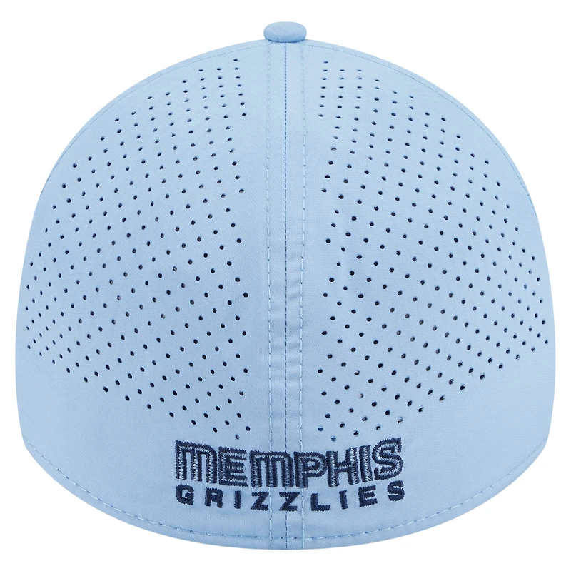 Casquette New Era bleu clair Memphis Grizzlies Featherweight Poly Rope Flex 39Thirty pour homme