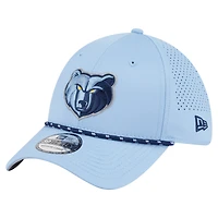 Casquette New Era bleu clair Memphis Grizzlies Featherweight Poly Rope Flex 39Thirty pour homme