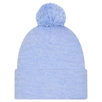 Bonnet en tricot à revers chiné bleu clair Memphis Grizzlies de New Era pour homme avec pompon
