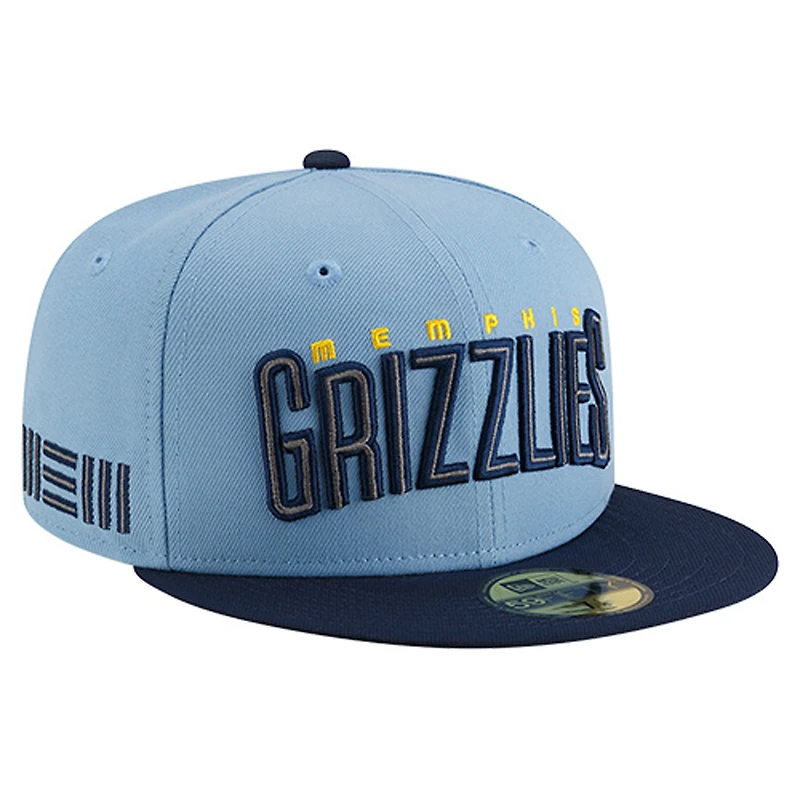 Men's New Era  Light Blue Memphis Grizzlies Statement Edition Jersey Hook 59Fifty Fitted Hat