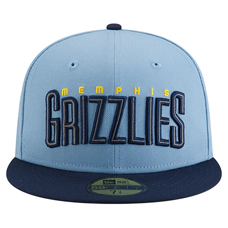 Men's New Era  Light Blue Memphis Grizzlies Statement Edition Jersey Hook 59Fifty Fitted Hat