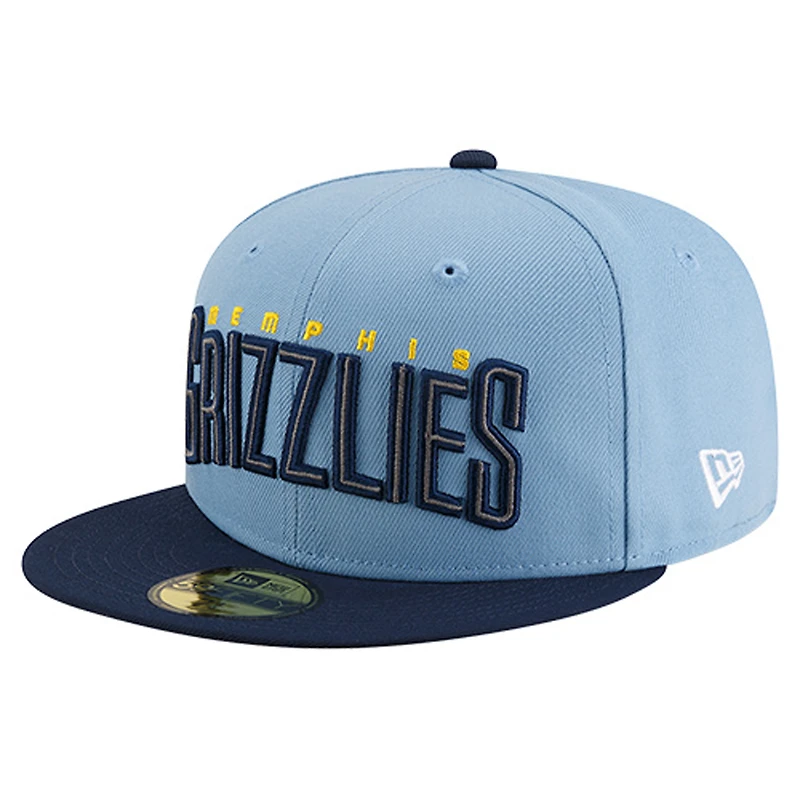 Men's New Era  Light Blue Memphis Grizzlies Statement Edition Jersey Hook 59Fifty Fitted Hat