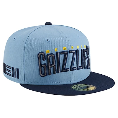 Men's New Era  Light Blue Memphis Grizzlies Statement Edition Jersey Hook 59Fifty Fitted Hat