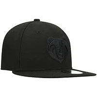 Men's New Era Memphis Grizzlies Black On Black 9FIFTY Snapback Hat