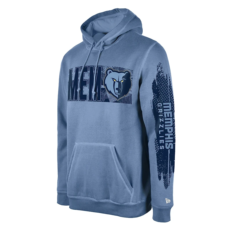 Men's New Era Memphis Grizzlies Light Blue Tip-Off Collection Pullover Hoodie