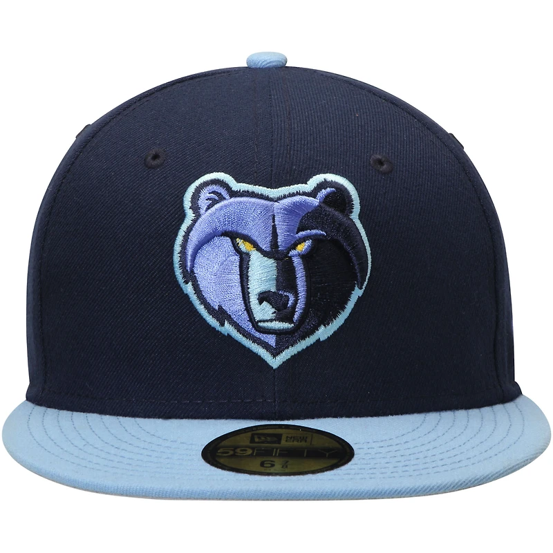 Casquette ajustée New Era pour homme bleu marine/bleu clair Memphis Grizzlies couleur 2Tone 59FIFTY