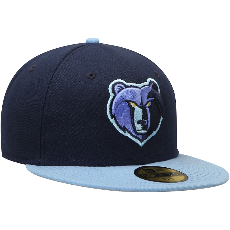Casquette ajustée New Era pour homme bleu marine/bleu clair Memphis Grizzlies couleur 2Tone 59FIFTY