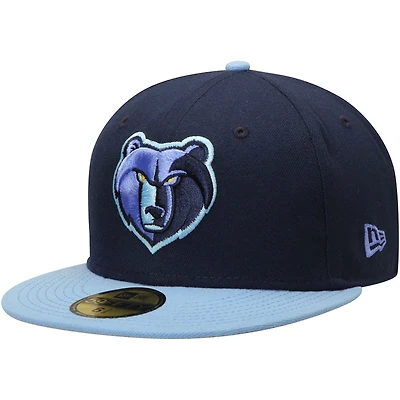 Casquette ajustée New Era pour homme bleu marine/bleu clair Memphis Grizzlies couleur 2Tone 59FIFTY