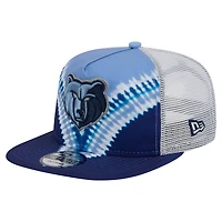 Casquette snapback Memphis Grizzlies Throwback Dye pour homme New Era bleu marine/bleu clair