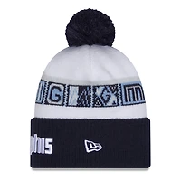 Bonnet à revers New Era bleu marine et blanc Memphis Grizzlies édition City 2025/26 pour homme, avec pompon