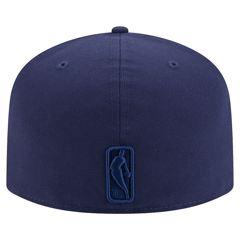 Men's New Era Navy Memphis Grizzlies Colorpack A-Frame Pinch Front 59FIFTY Fitted Hat