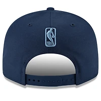 Casquette Snapback 9FIFTY couleur officielle de l'équipe Memphis Grizzlies New Era pour hommes, bleu marine