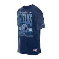 Men's New Era  Navy Memphis Grizzlies Oversized Throwback Collection Mineral Wash T-Shirt