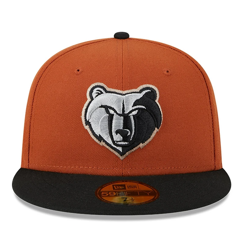 Men's New Era Rust/Black Memphis Grizzlies Two-Tone 59FIFTY Fitted Hat
