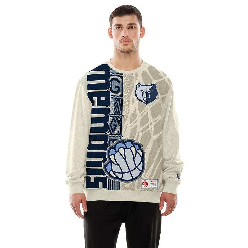 Sweat-shirt New Era beige Memphis Grizzlies édition City 2025/26 pour homme