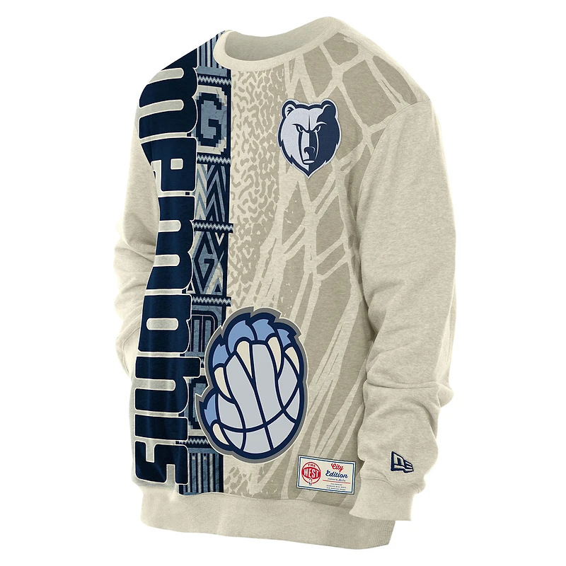Sweat-shirt New Era beige Memphis Grizzlies édition City 2025/26 pour homme
