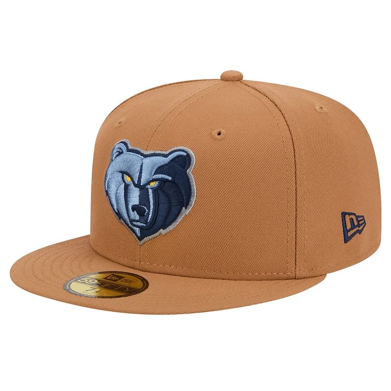 Men's New Era Tan Memphis Grizzlies Color Pack 59FIFTY Fitted Hat