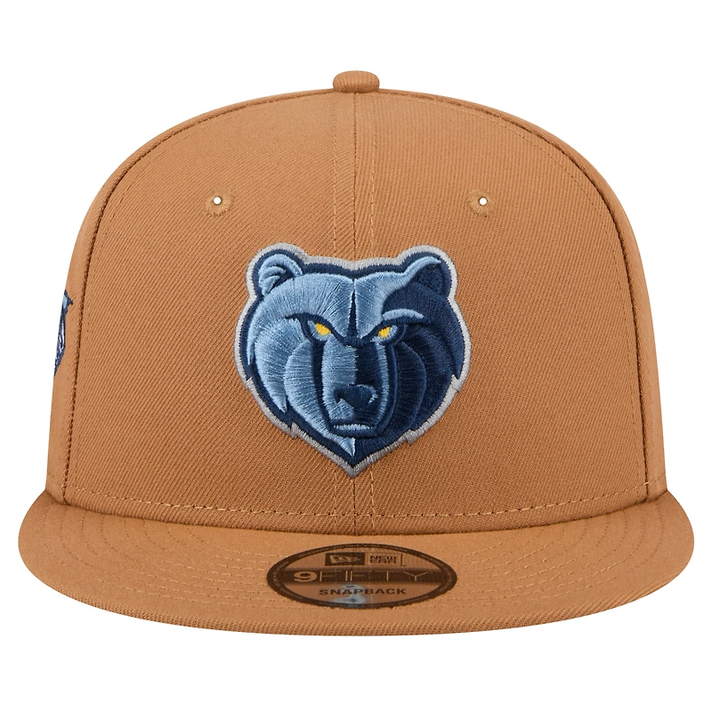 Men's New Era Tan Memphis Grizzlies Color Pack 9FIFTY Snapback Hat