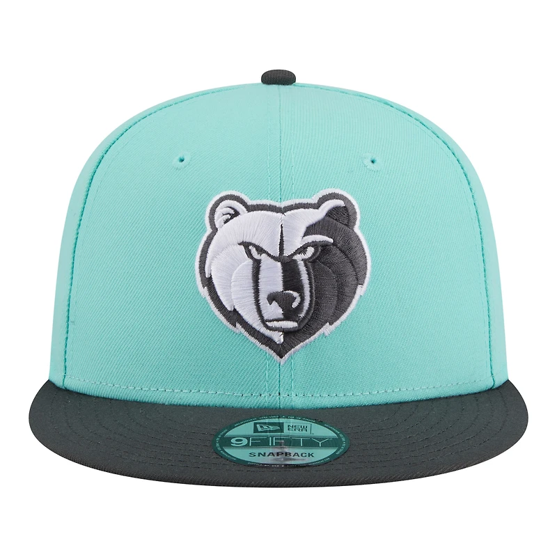 Men's New Era Turquoise/Charcoal Memphis Grizzlies Color Pack Two-Tone 9FIFTY Snapback Hat