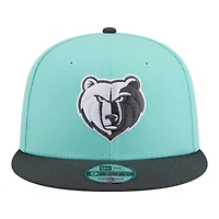 Men's New Era Turquoise/Charcoal Memphis Grizzlies Color Pack Two-Tone 9FIFTY Snapback Hat