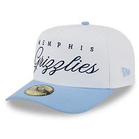 Casquette ajustée New Era 59FIFTY blanche/bleu clair pour homme, Memphis Grizzlies, NBA Draft 2025