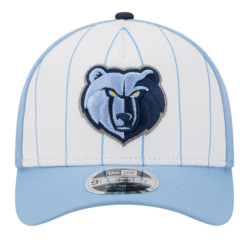Men's New Era  White/Light Blue Memphis Grizzlies 2025 NBA Tip Off M-Crown A-Frame 9FORTY Adjustable Hat