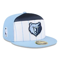 Men's New Era  White/Light Blue Memphis Grizzlies 2025 NBA Tip Off Split Panel 59FIFTY Fitted Hat