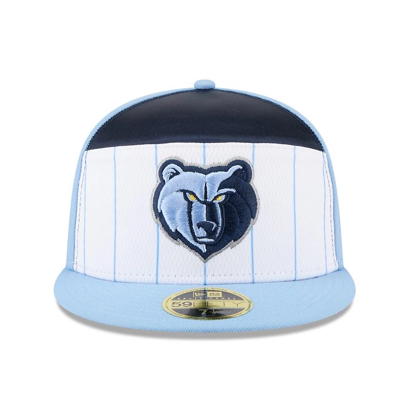 Men's New Era  White/Light Blue Memphis Grizzlies 2025 NBA Tip Off Split Panel 59FIFTY Fitted Hat