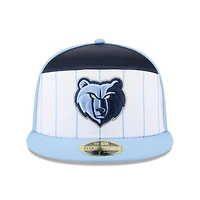 Men's New Era  White/Light Blue Memphis Grizzlies 2025 NBA Tip Off Split Panel 59FIFTY Fitted Hat