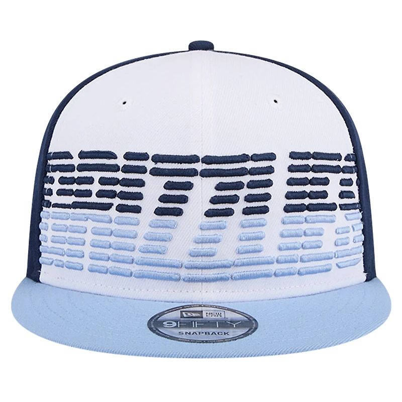 Men's New Era White/Light Blue Memphis Grizzlies Throwback Gradient Tech Font 9FIFTY Snapback Hat